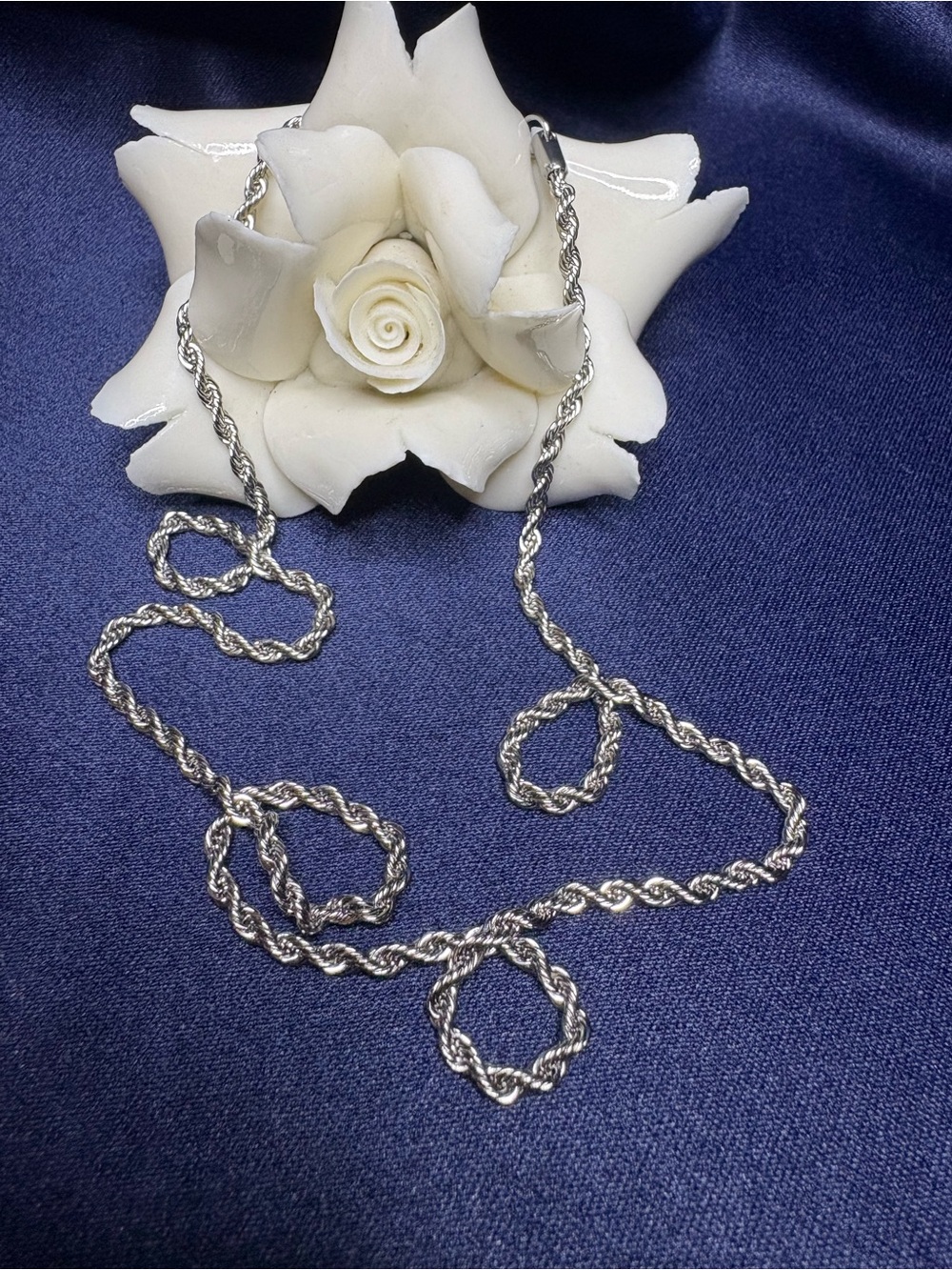 Chain Stainless Steel Twisted Rope Silver-tone - Picture 2 of 4